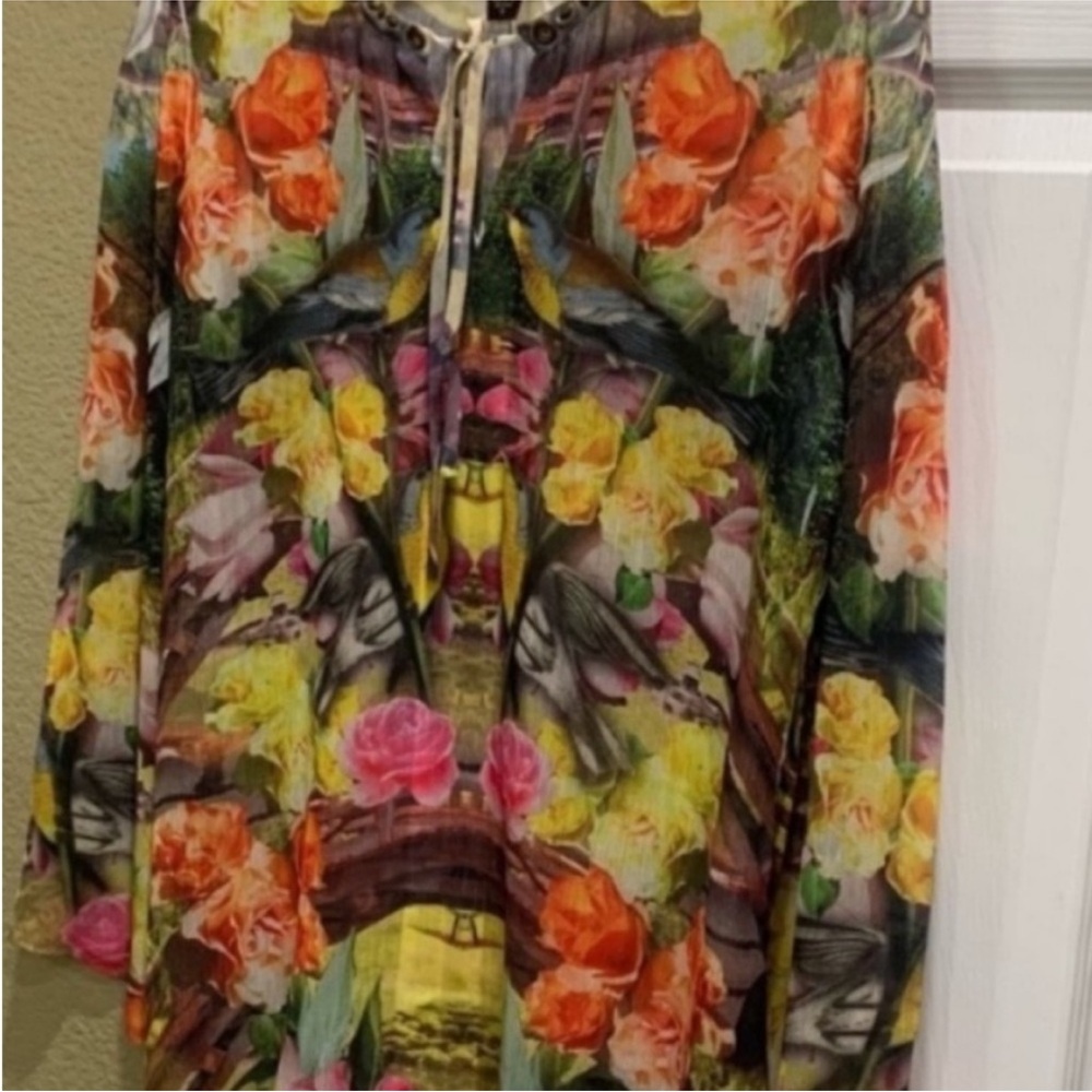 Vintage Floral Multicolor Women's Top size S - Picture 3 of 3